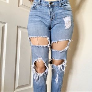Distressed Denim Jeans